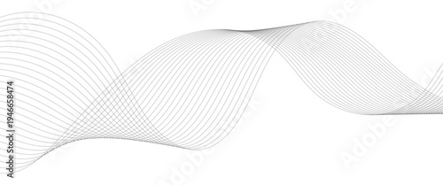 Vector technology abstract lines on white background with flowing particles future technology concept