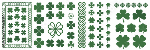 Irish green pattern motifs – Great for graphic design assets, wallpaper, or branding backgrounds.