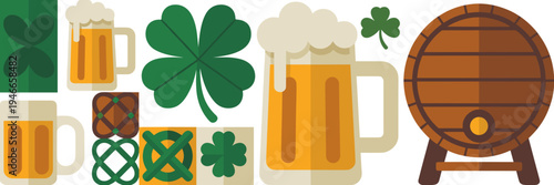 Emerald green pub and tavern icon pack – Suitable for app icons, digital menus, or hospitality graphics.