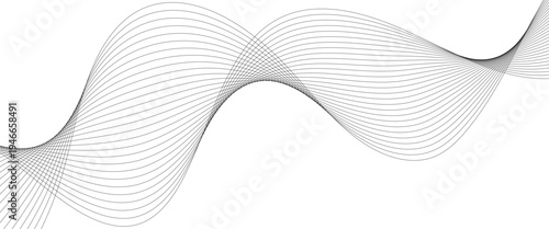 Vector technology abstract lines on white background with flowing particles future technology concept