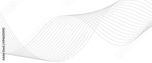 Vector technology abstract lines on white background with flowing particles future technology concept