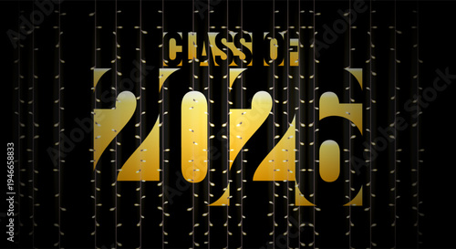 Class Off 2026 Seniour Year Graduation Logo. Graduate Invitation Card Logotype Design, School Calendar Sign. Congratulations Numbers Typography Template, School Grad Celebration. Vector Illustration
