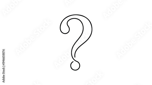 A Single Line Drawing of a Question Mark.