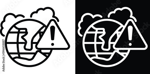 crisis Two-tone version in black and white background