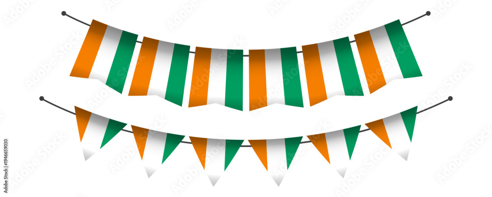 Fototapeta premium Ivory Coast flag decoration isolated template collection