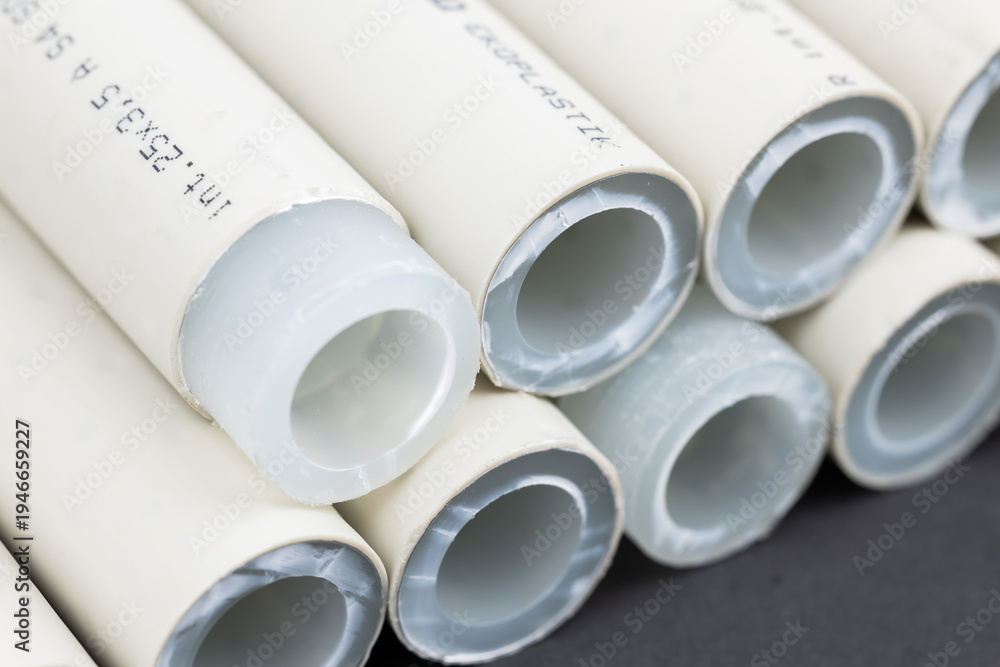 Fototapeta premium stripped polypropylene pipes for soldering, soldering pipes for water