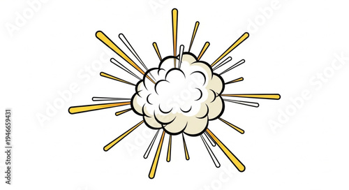 Cartoon Sun With Rays Shining.