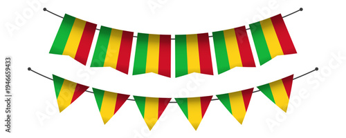 Mali flag decoration isolated template collection