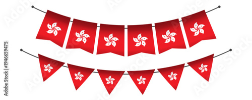 Hong kong flag decoration isolated template collection