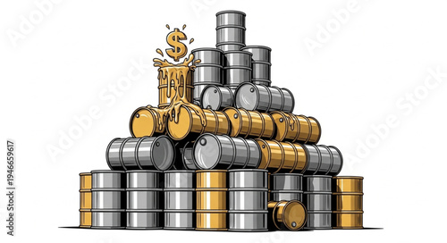 Cat sitting on stacked barrels.