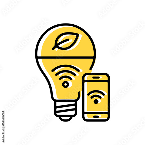 Green Energy and Eco-Friendly Technology Line Icon