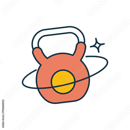Kettle bell vector icon