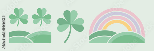 Pastel Irish spring icons – Ideal for seasonal planners, Easter cards, or holiday branding.