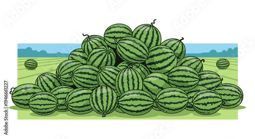 Foto Abundant Watermelon Harvest Pile