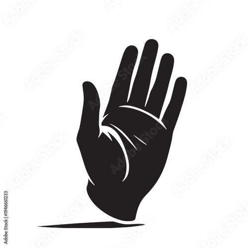 Black Thank you gesture  Silhouette Vector, High Quality Illustration on White Background