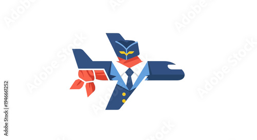 Airplane Pilot Character Logo Concept: Aviation Career and Travel