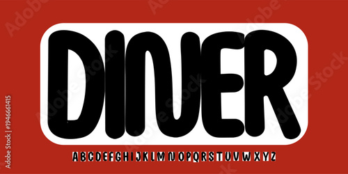 Bold Round Font Logo Alphabet Food Type Color Letter Set Modern Typography, Creative Typographic Design for Title Text, Typo Poster Headline, Type Symbol Logotype, Bubble Fonts. Vector Typeface