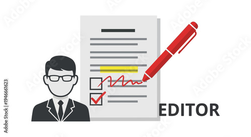 Business Person Signing Document with Red Pen, Checklist, Agreement, Contract, Approval