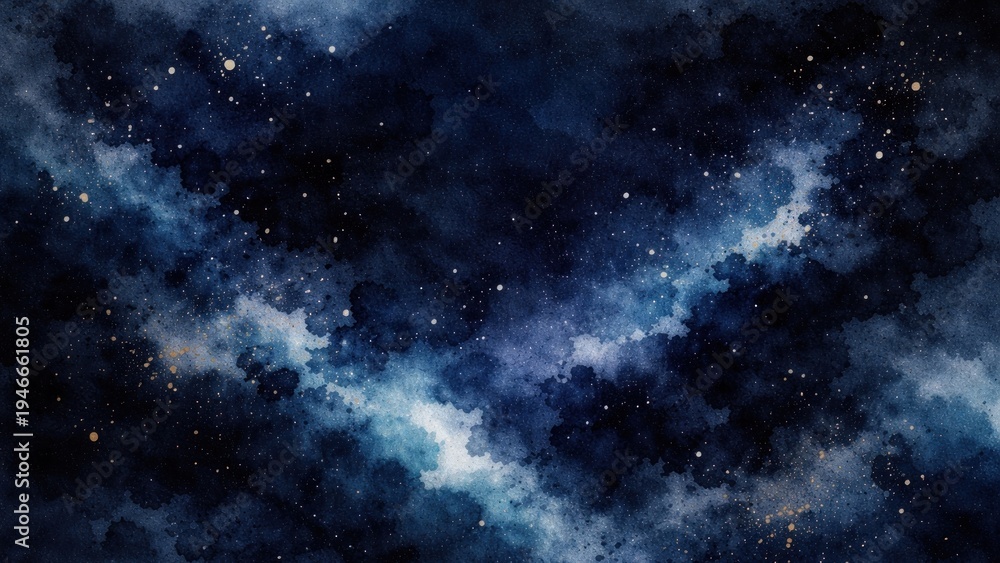 Fototapeta premium Cosmic watercolor night sky