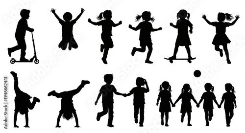 Children Playing Silhouettes.