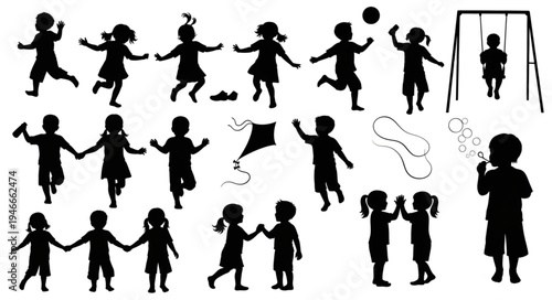 Children Playing Silhouettes.