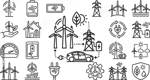 Wind Energy Icon Set