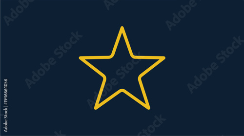 Golden Star Outline on Dark Blue Background 1.