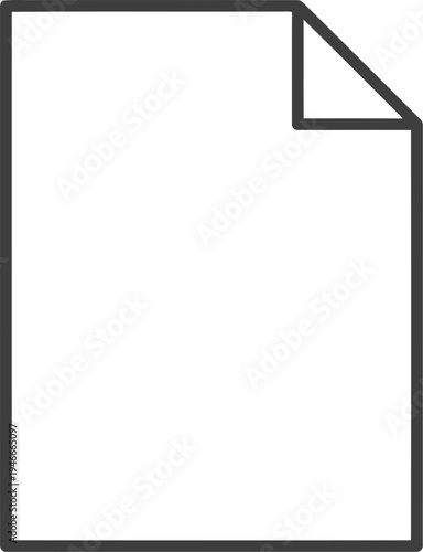 Simple document icon, blank paper, line art, page symbol