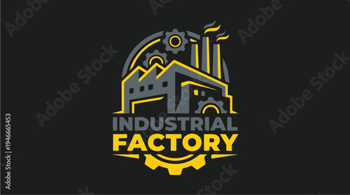 Industrial Factory Building Logo Design.