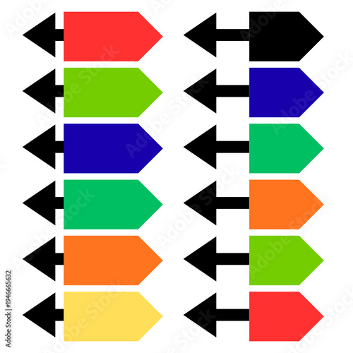 Color-coded Navigation: A visual guide, composed of vibrant arrows, illustrating direction and movement for intuitive understanding. 