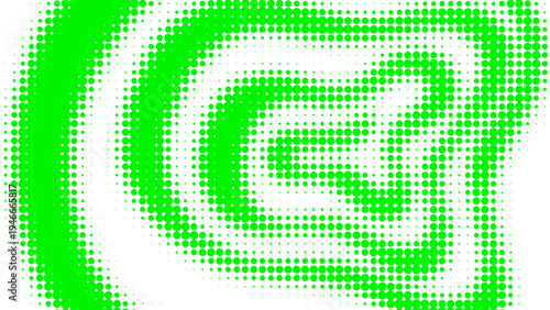 Vibrant neon green psychedelic halftone background