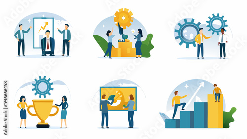 Diverse teams collaborating on business growth and achieving success together