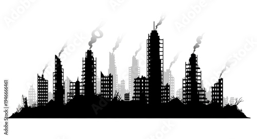 City Skyline Industrial Buildings.