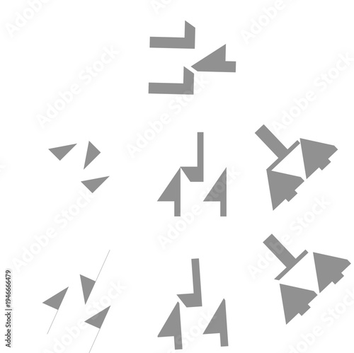 Geometric Pattern Composition: An intriguing composition of abstract geometric shapes. Exploring their dynamic forms and spatial relationships on a neutral backdrop.