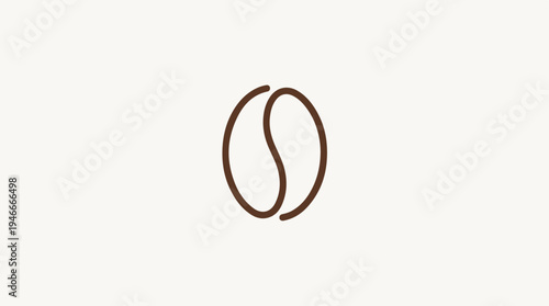 Minimalist Coffee Bean Icon Simple Line Art 1.