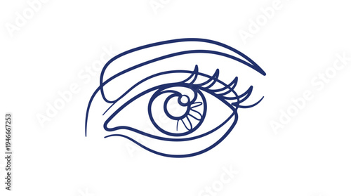 Minimalist Line Art Drawing of a Human Eye.