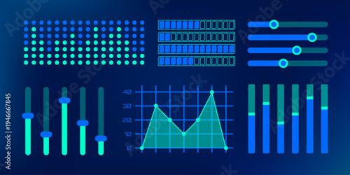 Digital Data Visualization UI Elements Set