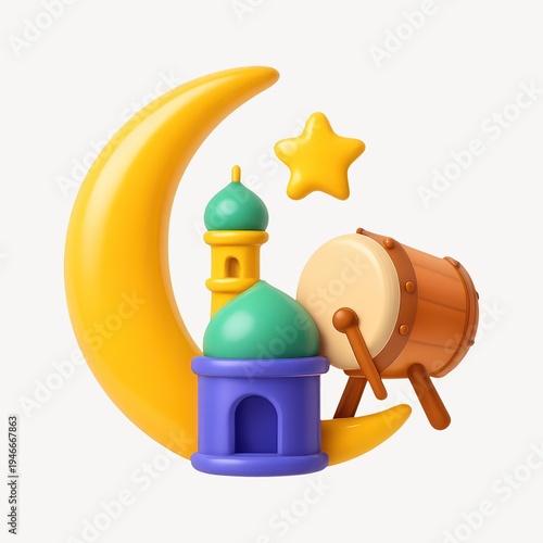 Colorful Islamic celebration illustration