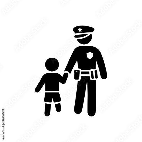 Helping Lost Child Officer Icon