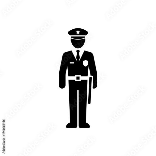 Professional Police Officer Portrait Icon