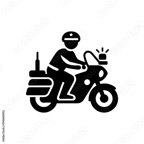 Traffic Police Motorcycle Patrol Icon