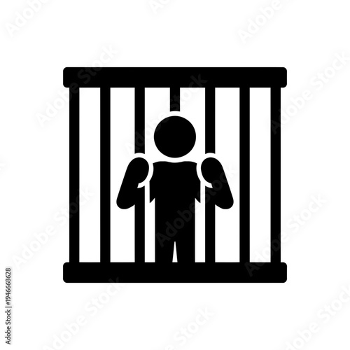 Prisoner Behind Bars Icon