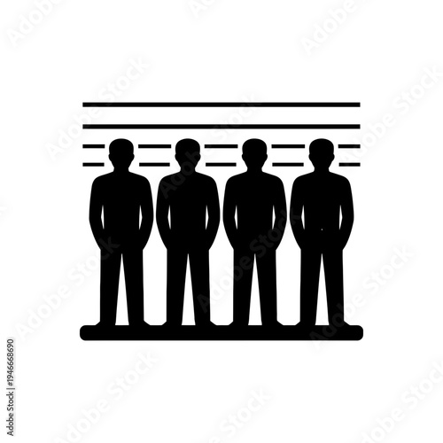 Criminal Suspect Identity Lineup Icon