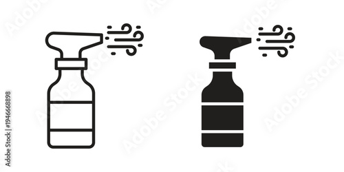 Spray bottle icon in a simple line art style. EPS10