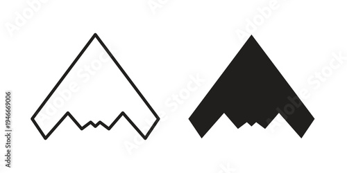 Stealth plane icon in a simple line art style. EPS10