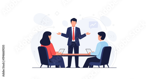 Business Meeting: Team Collaboration, Presentation, and Discussion