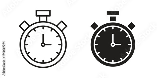 Stop watch icon in a simple line art style. EPS10