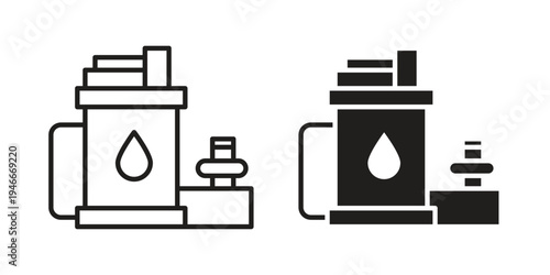 Sump pump icon in a simple line art style. EPS10
