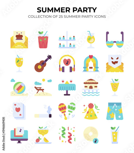 Summer Party. Collection of 25 Summer Party Icons