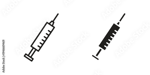 Syringe icon in a simple line art style. EPS10